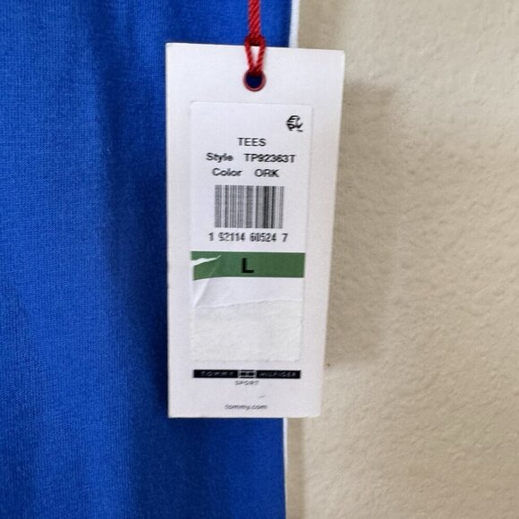 Tommy Hilfiger Womens Logo Top Color Block Short Sleeve T Shirt Size Large - Picture 4 of 6